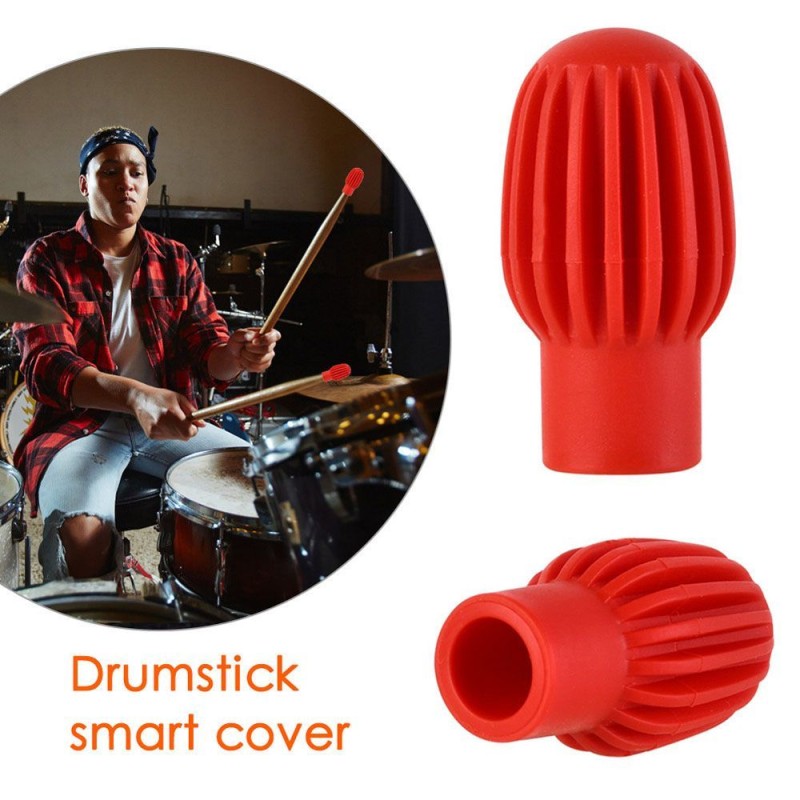 2pcs/4pcs drum mute silicone sleeve weaker silencer practice tips drumstick head rubber sleeve