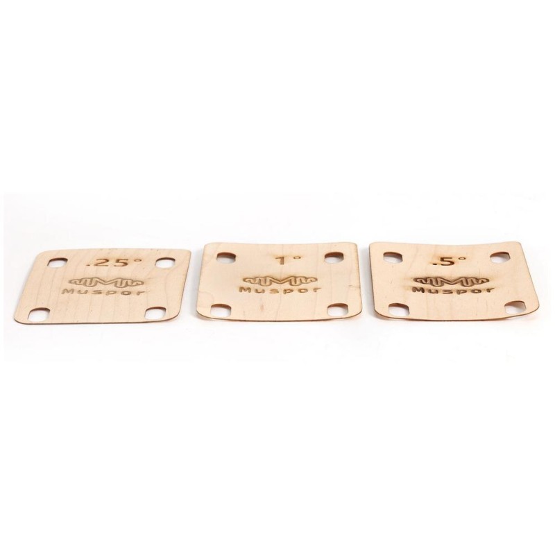 Maple Bottom Adjustment Shim Muspor 3pcs Guitar Neck Shim 0.25 0.5 1 Degree Musical Instrument Accessories