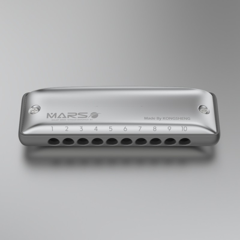 KONGSHENG M1MARS Round Hole 10-hole Diatonic Harmonica Plastic Aluminium comb Major Paddy Natural Minor tuning