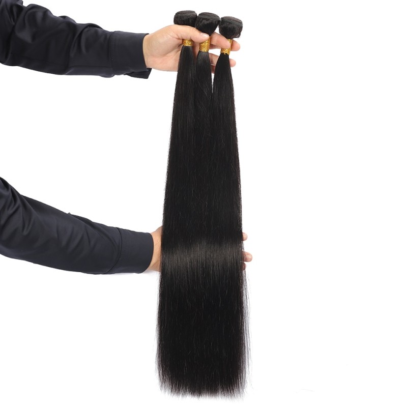 Peruvian Straight Hair Bundles Only Natural Straight Human Hair Bundles 12A 8-30 Inch Remy Human Hair Extensions For Black Women
