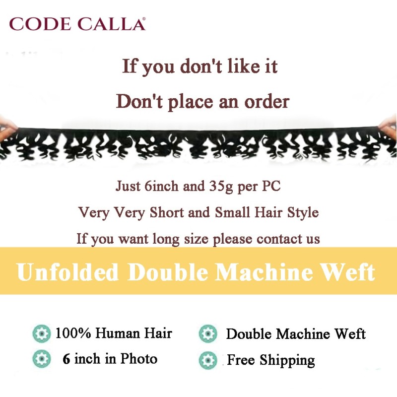 Code Calla Bouncy Curly Hair Weave Bundles Double Draw Brazilian Remy Human Hair Extensions Natural Dark Brown Color Short Curly