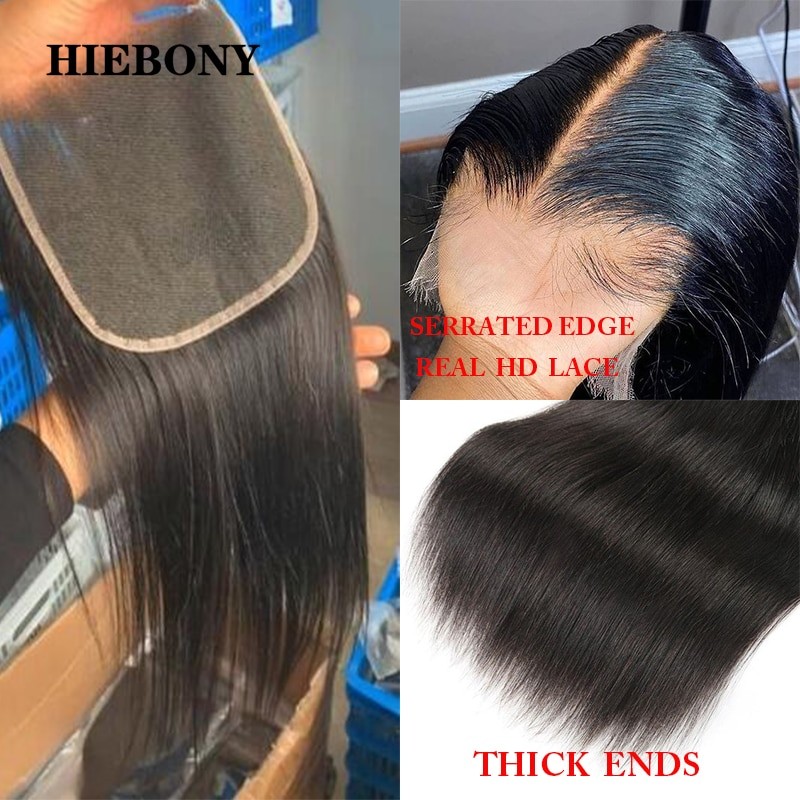 Invisible 13x6 HD lace Frontal Straight 5x5 6x6 7x7 HD Lace Closure Match All Skin Color 100% Human Hair Pre Plucked Hairline