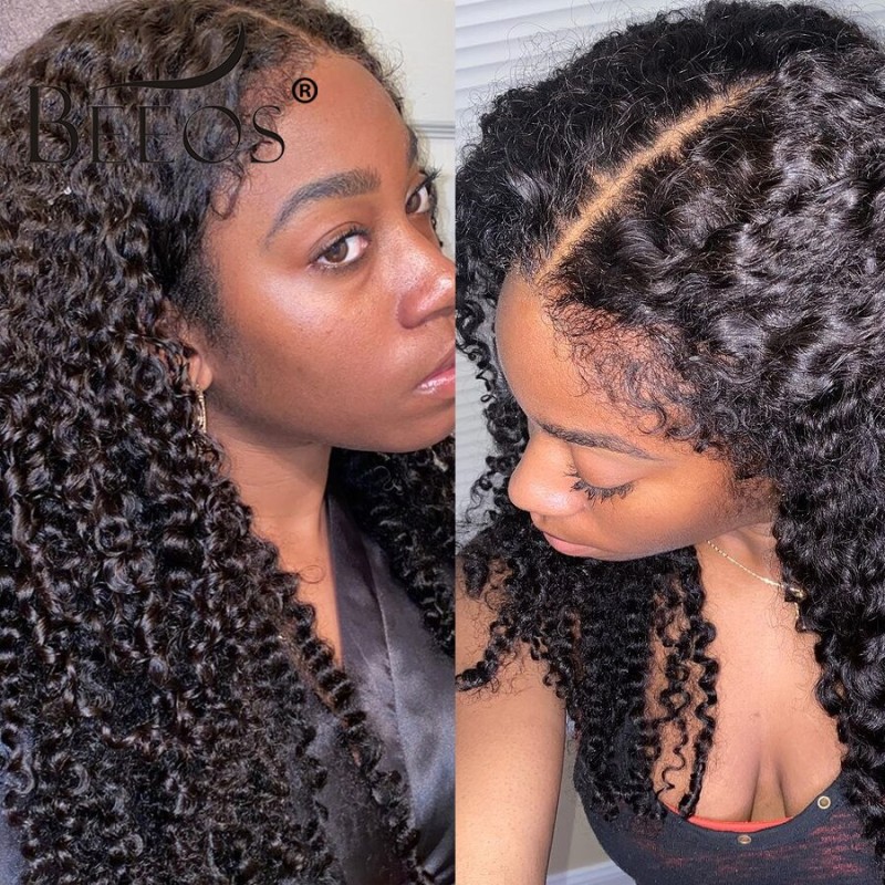 Kinky Curly 13x6 HD Lace Frontal Only With Curly Baby Hair Pre plucked Kinky Edge Hairline 5x5 HD Lace Closure Only Brazilian