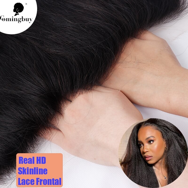 Light Yaki Skinline Real HD Lace Frontal Closure 13X4 Lace Frontal Natural Color Yaki Hair For Black Women Comingbuy Virgin