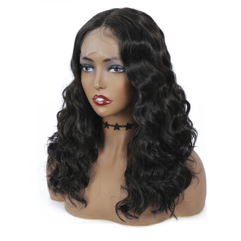 X-TRESS Synthetic Lace Front Wigs For Black Women Loose Wave Middle Part Transparent Swiss Lace Soft Natural Brown Wavy Hair Wig