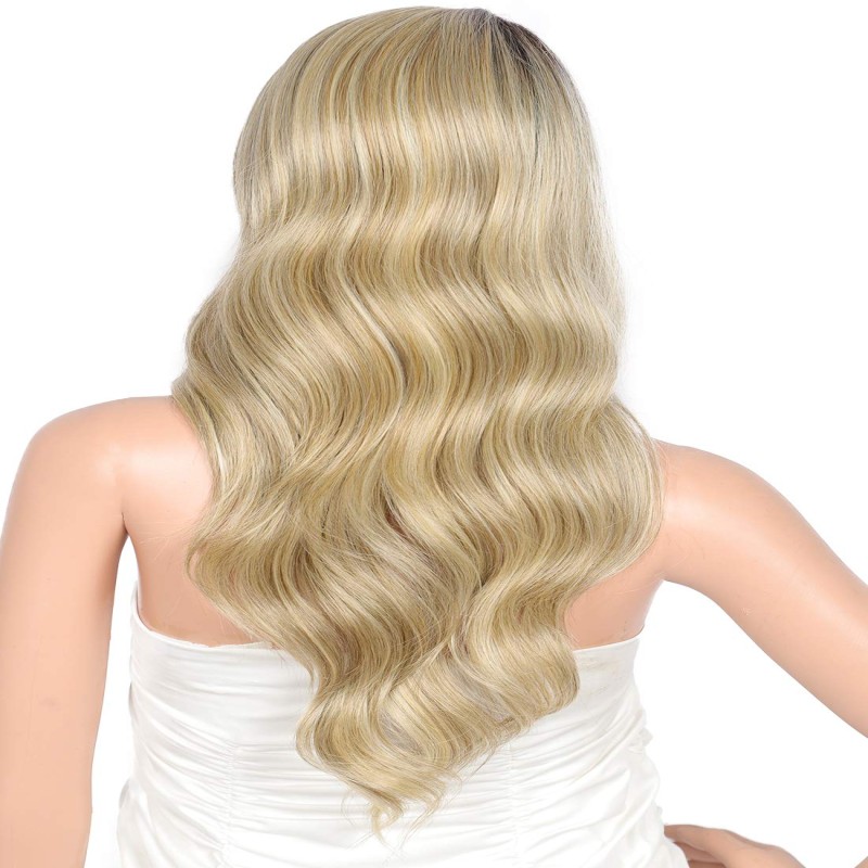 Kalyss 24" Side Parted Lace Front Wigs for Women Long Body Wavy Curly Heat Resistant Japan-made Synthetic Lace Frontal Wigs with