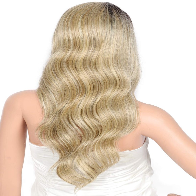 Kalyss 24" Side Parted Lace Front Wigs for Women Long Body Wavy Curly Heat Resistant Japan-made Synthetic Lace Frontal Wigs with