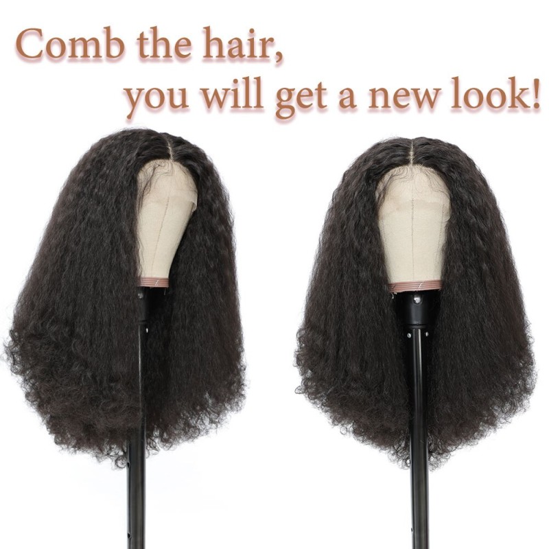 20 Inches SOKU Middle Part Synthetic Lace Front Wigs Classic Bouncy Spring Curly Wig for Afro Black White Women Daily Use