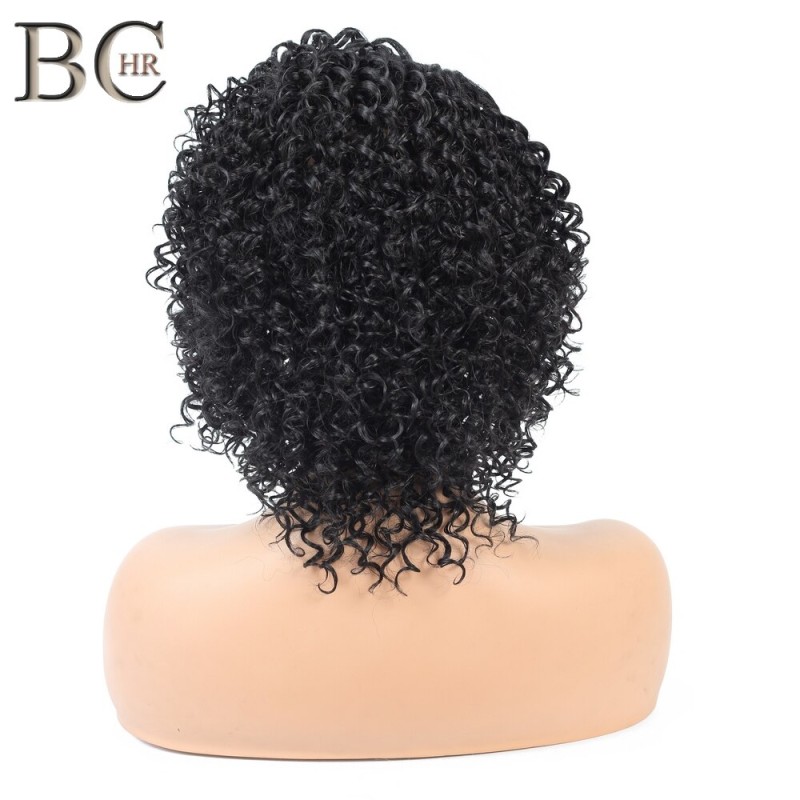 BCHR Afro Lace Wigs Brown Black Synthetic Wigs For  Black Women High Temperature  Fiber Short Curly Wig