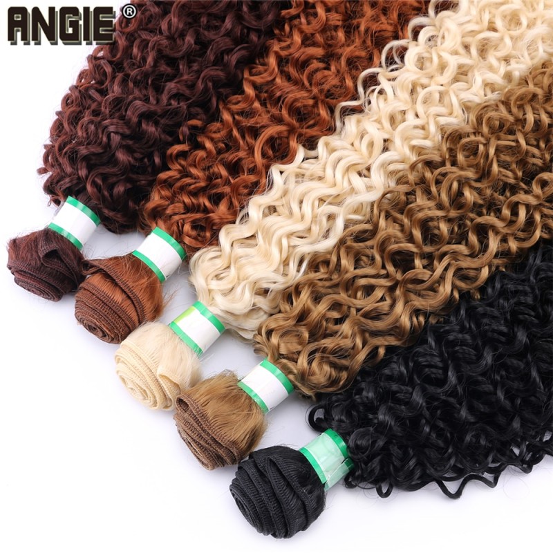 100 Gram/pcs 8-30 inch Afro Kinky Curly Hair Extension golden pure color Bundles Heat Resistant Synthetic Hair Weaving for Women