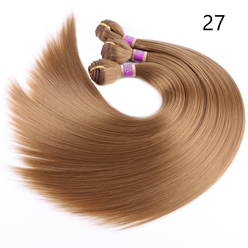 Natural Heat Resistant Synthetic Long straight hair bundles hair  extension braiding  wigs for  black women hair