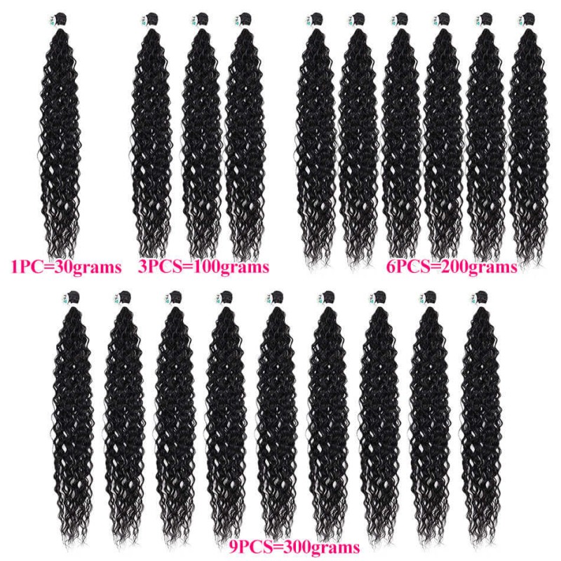 32Inch Afro Kinky Curly Synthetic Hair Bundles Super Long Organic Curly Hair Extensions for Woman Please Choose 9PCS For A Head