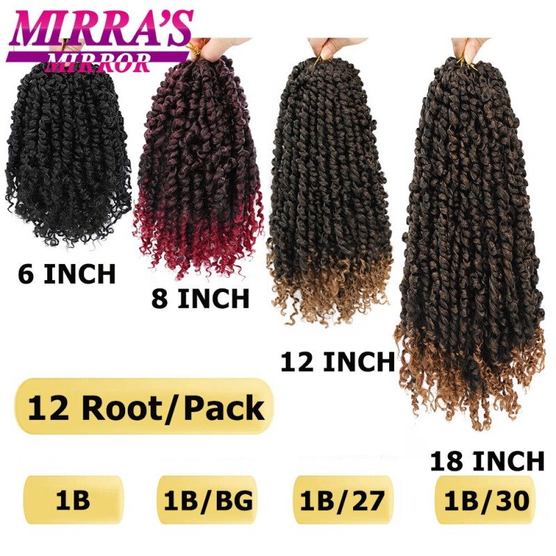 Pre Twisted Passion Twist Crochet Hair 6/8 Inch Short Bob Pre-Looped Crochet Braids For Women Synthetic Braiding Hair Extensions