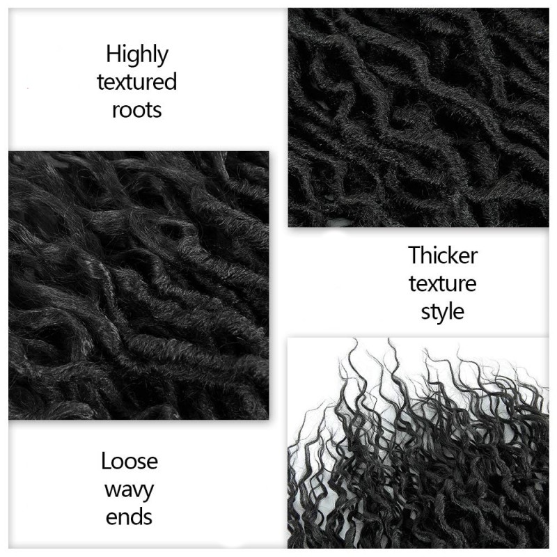 Goddess Faux Locs With Curly End Synthetic Crochet Braids Hair Extensions For Women Ombre Brown Color Messy Dreadlocks X-TRESS