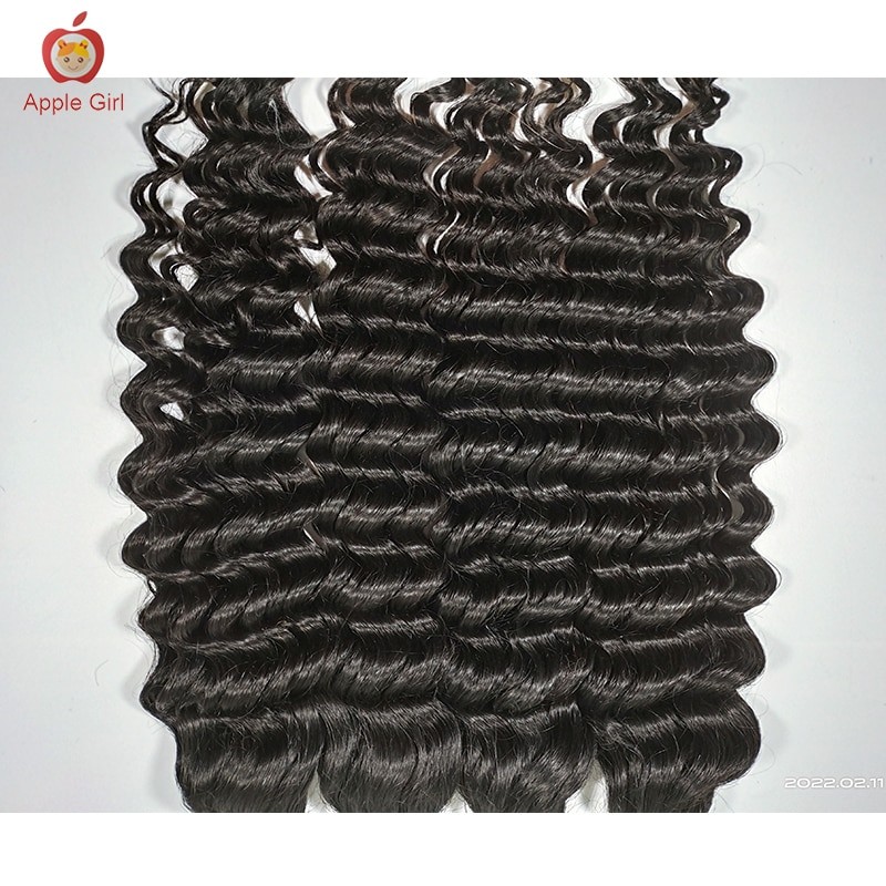 8 to 32 Inch Deep Wave Human Hair Bulk For Braiding No Weft Brazilian Remy Hair Extensions Crochet Braids Applegirl