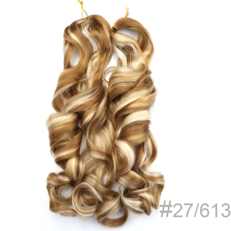 Synthetic Loose Wave Braiding Hair Extensions Spiral Curls Crochet Hair Pre Stretched French Curls Ombre Braids Hair For Women