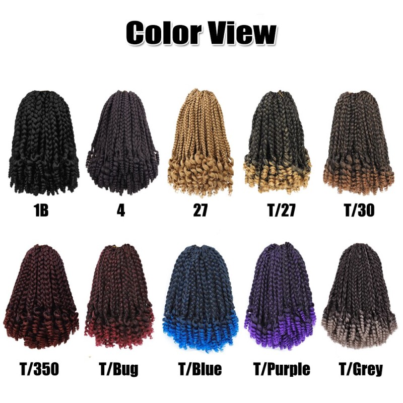 Dansama Goddess Crochet Hair Box Braid Curly Ends Ombre Blonde Hair Extensions For Black Women and Baby Kids