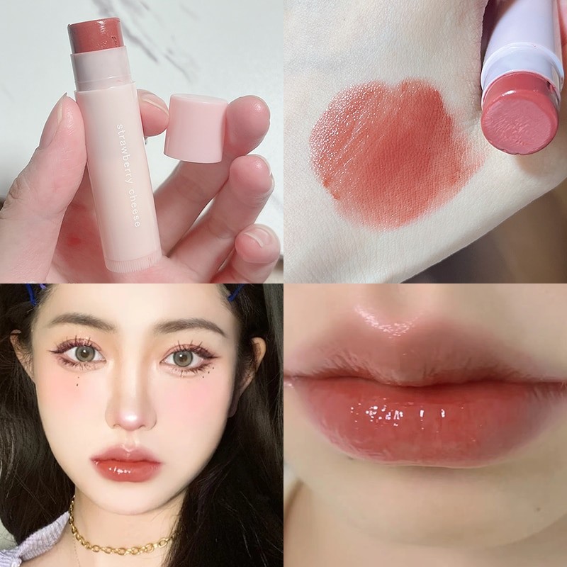 Cute Fruit Lip Balm Peach Tea Color Lip Gloss Natural Lasting Moisturizing Lighten Lip Lines Color Changing Jelly Plump Lip Care