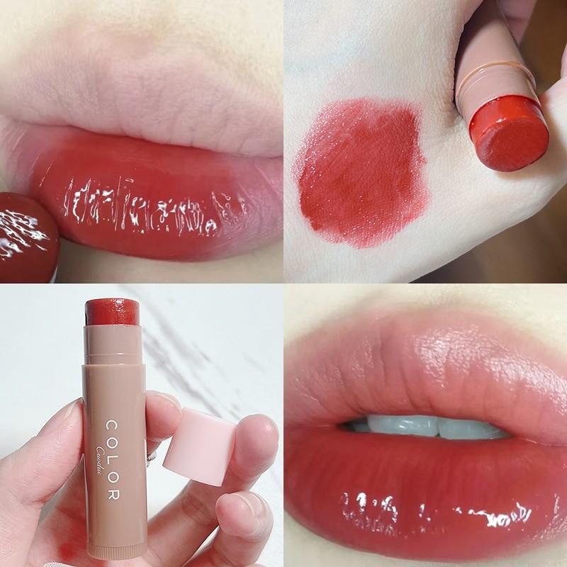 Cute Fruit Lip Balm Peach Tea Color Lip Gloss Natural Lasting Moisturizing Lighten Lip Lines Color Changing Jelly Plump Lip Care