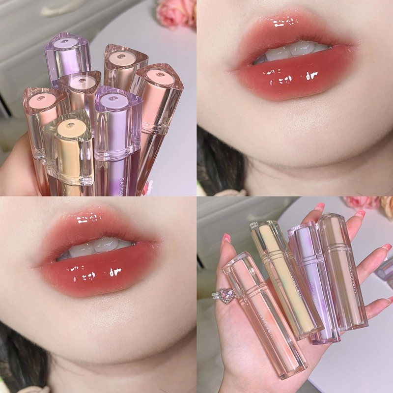 Iced Tea Mirror Lip Glaze Watery Lip Gloss Waterproof Lasting Transparent Jelly Liquid Lipstick Womon Beauty Makeup Lip Cosmetic