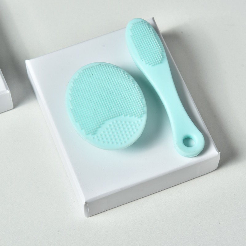 Silicone cleansing brush with handle super soft water drop face washing brush round blackhead cleaning brush silicone instrument