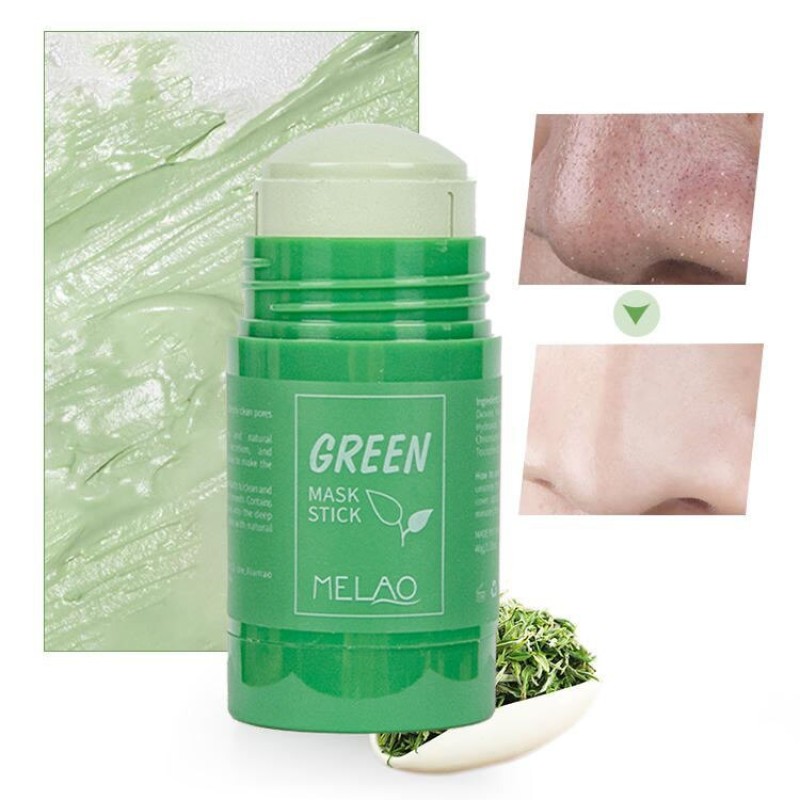Melao Skin Repair Acne Remove Mud Mask Organic Green Tea Mask Stick Clay Mask Stick 40gFor Women