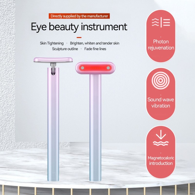 EMS Micro Current Eye Massager Sticker LED RF Light Therapy Sonic Vibration Magnetic Heating Face Lift Skin Care Beauty Tools