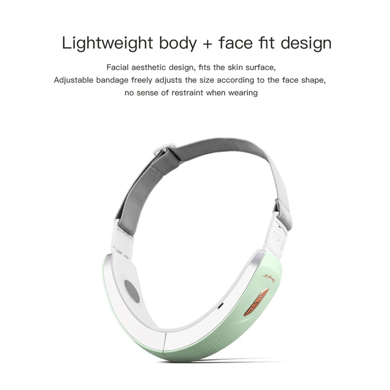 CkeyiN Chin V-Line Up Lift Belt Machine Blue LED Photon Therapy EMS Face Lifting Slimming Vibration Massager Double Chin Reducer