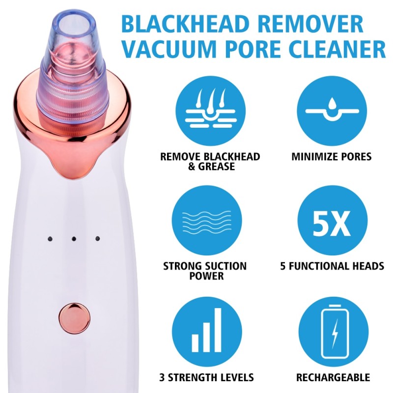 Electric Facial Blackhead Remover Vacuum Pore Cleaner Acne Cleanser Black Spots Removal Face Nose Deep Cleaning tools
