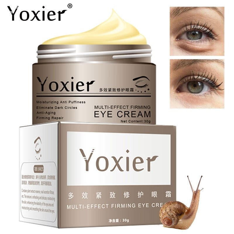 Yoxier Buy Eye Serum 10ml+Eye Cream 30g Get 1 Free Gift Anti-Aging Anti-Puffiness Fine Lines Dark Circle Moisturizing Skin Care