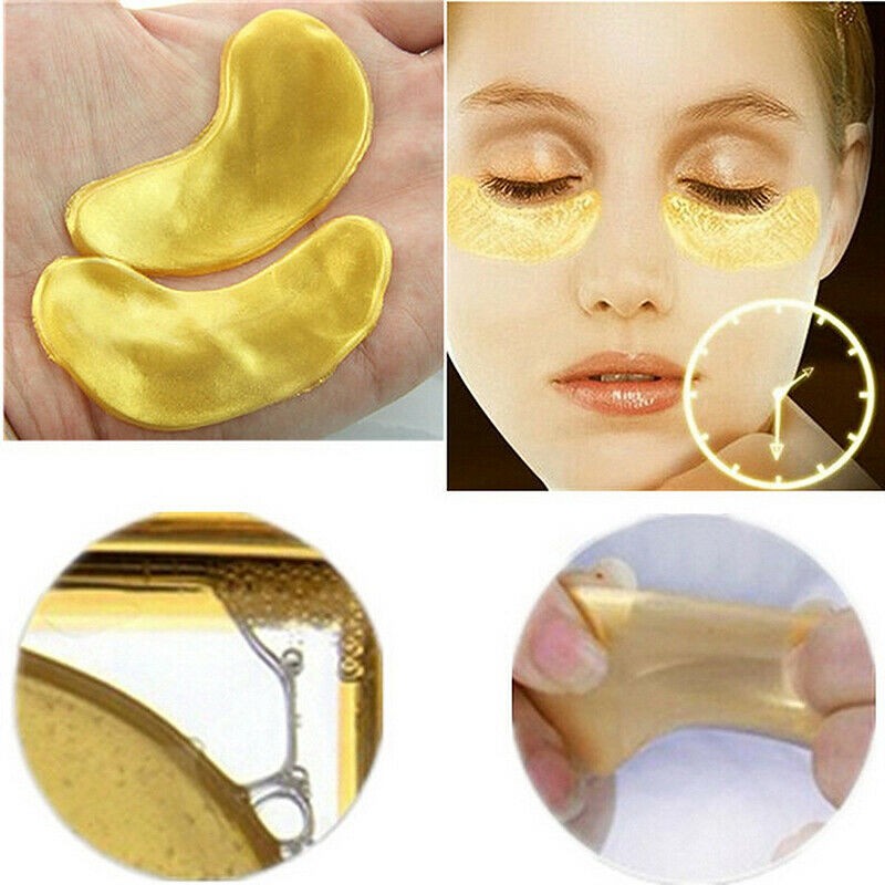 10pcs Gold Eye Mask Patches Crystal Collagen Anti Aging Remove Puffiness Dark Circles Moisturizing Sleep Eyes Pads Gel Skin Care