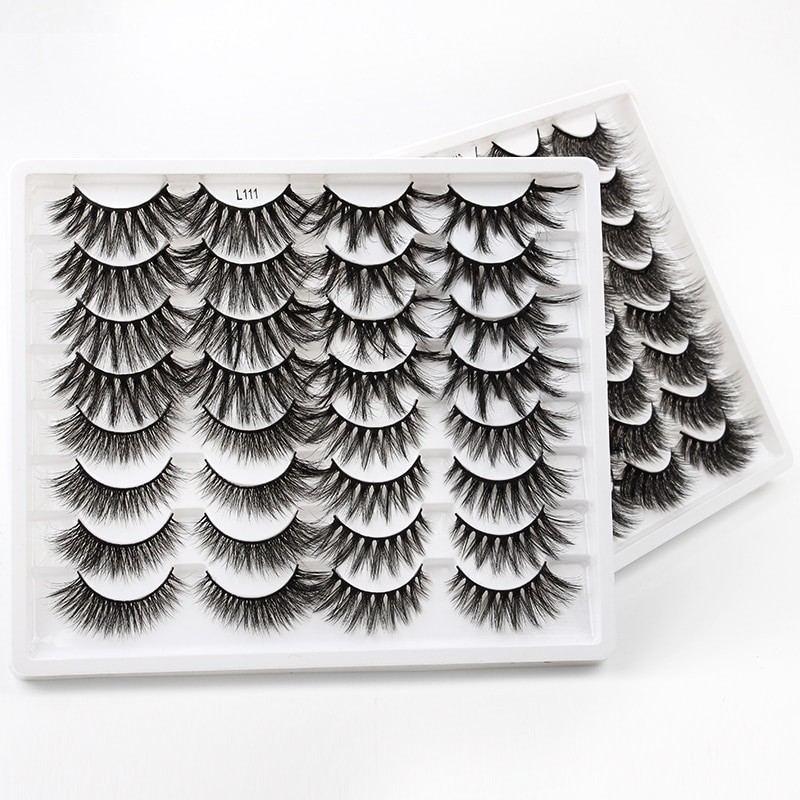 SHIDISHANGPIN 3/5/16 Pairs Natural Long False Eyelashes Dramatic Fluffy 3D Mink Lashes Wispy Wholesale Eye Lashes Thick Soft