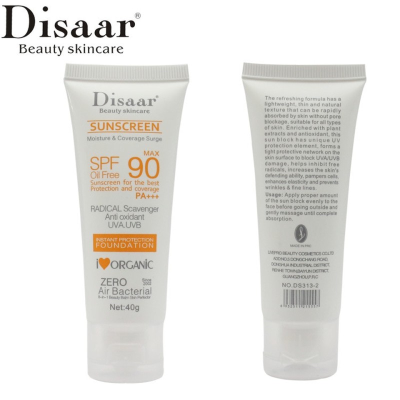 Disaar Sunscreen Cream Spf 90 ++ Moisturizing Skin Protect Sunblock 80g Face Care Prevents Skin Damage, Remove Pigmention Sp 40g