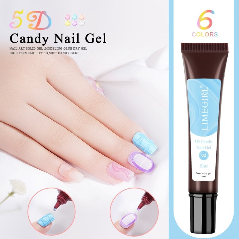 5D Solid Pudding Gel Nail Polish 10g Tube Shape Korean Style Elastic Painting Gel Liner Emboss Gel Nails Decoration