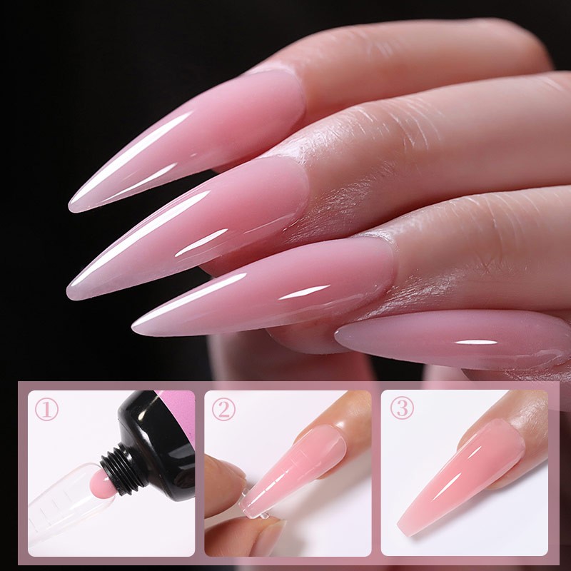 LILYCUTE 10ML Nail Extension Gel Semi Permanent Hard Gel Acrylic Crystal White Clear Nude Gel Nail Polish UV Construction Gel