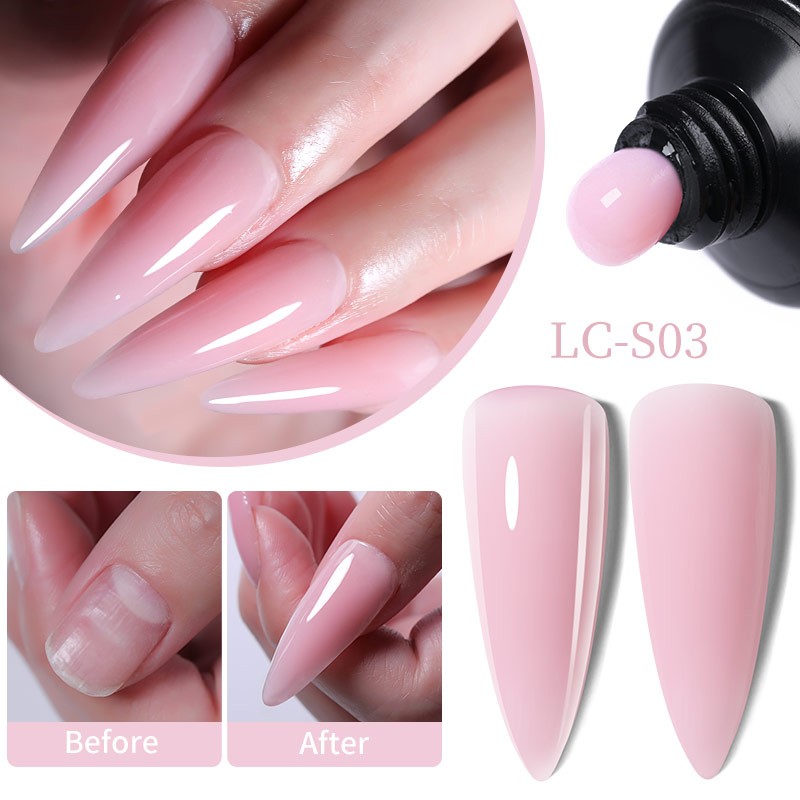LILYCUTE 10ML Nail Extension Gel Semi Permanent Hard Gel Acrylic Crystal White Clear Nude Gel Nail Polish UV Construction Gel