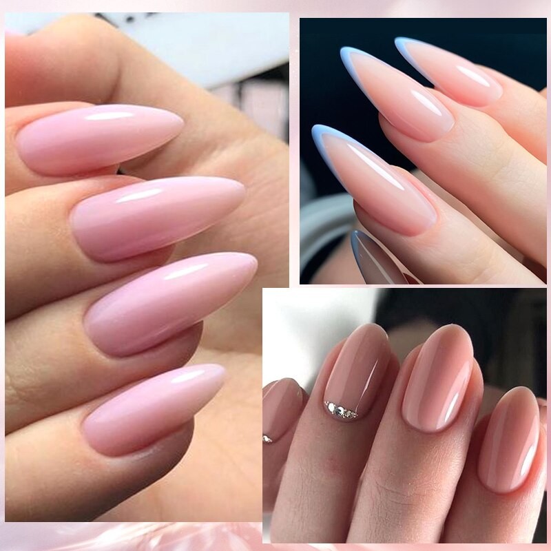 Mtssii 1 Bottle 7ml Rubber Base Gel Semi Permanent Milky Pink Self-leveling Gel Varnish Soak Off UV LED Nail Gel