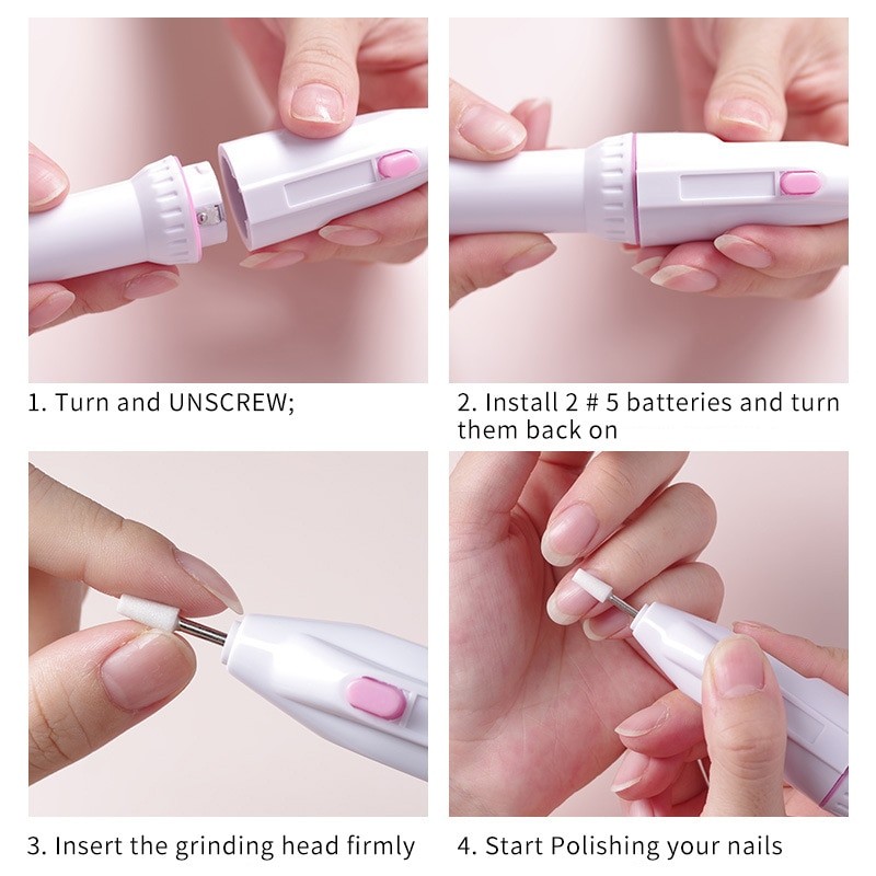 5 In 1 Electric Nail Polisher for Removing Dead Skin Nail Remover Nail Polish Machine Portable Pen Battery Polisher Nail Drill