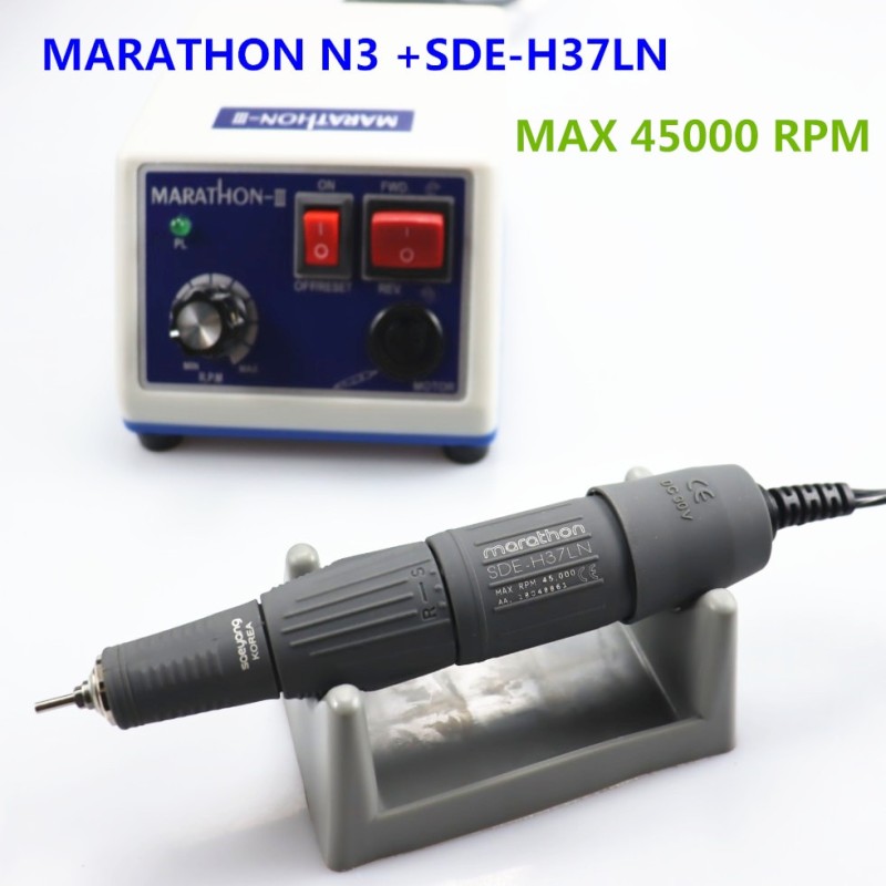2023 Nail Drill Manicure Machine Marathon N3 Micromotor Micro motor 45,000RPM Handpiece Equipment UE SDE-H37LN 45K rpm handpiece