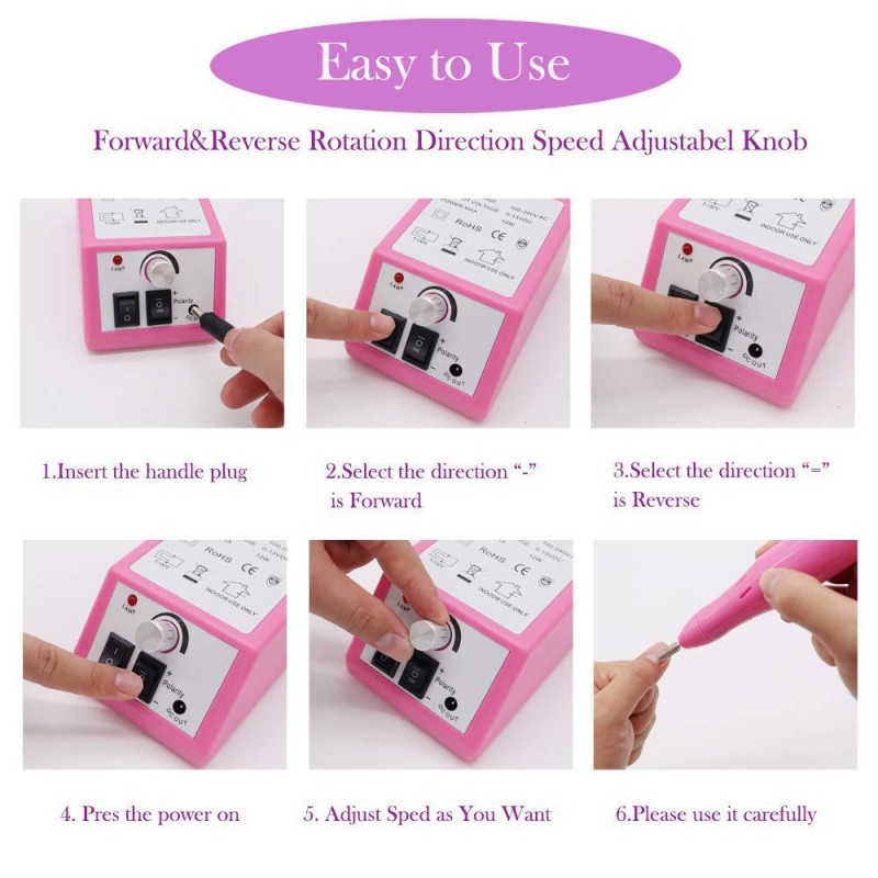 Nail Drill Electric Apparatus for Manicure 10pcs Milling Cutters Drill Bits Set Gel Cuticle Remover Pedicure Machine Nail Art