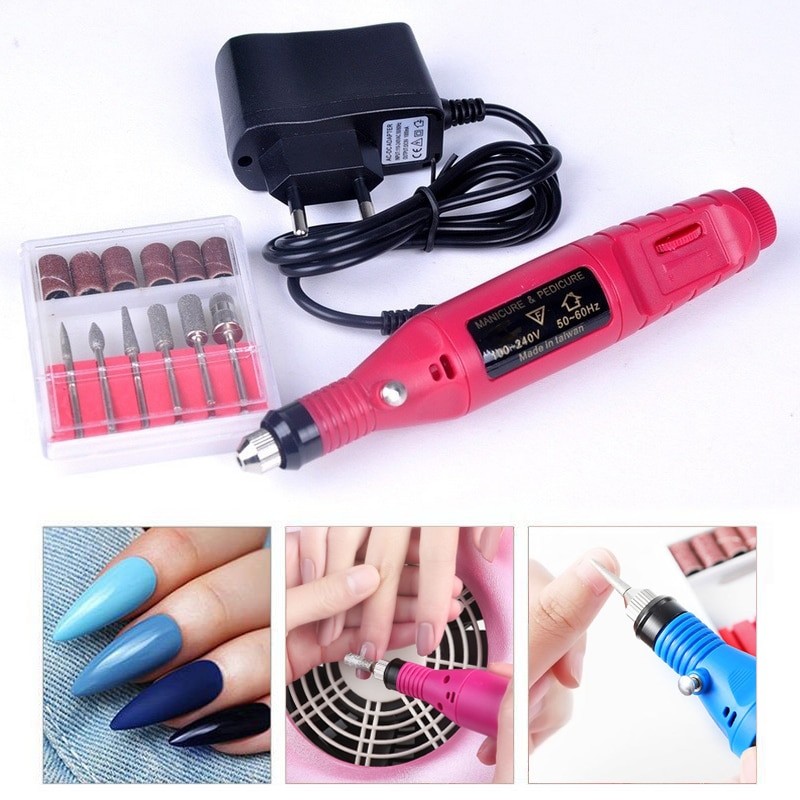 CNHIDS Professional Electric Nail Drill Machine Nail Files Pen Pedicure With Bits Milling Gel Polish Remover Nail Art Manicure