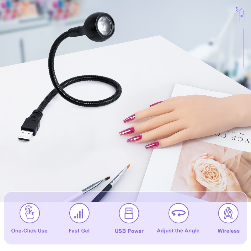 UV Lamp Nail Lights Dryer Led Ultraviolet Flexible USB Mini Gel Curing Manicure Pedicure Tools