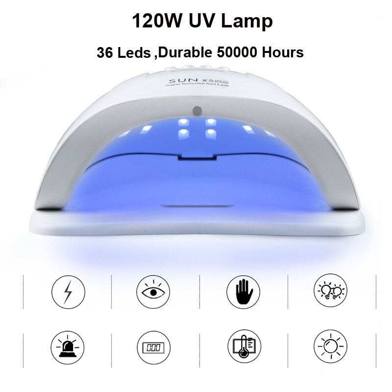 120W UV LED Lamp For Nail Manicure 36 LEDS Professional Gel Polish Drying Lamps with Timer Auto Sensor Nail Art Equipment Tools