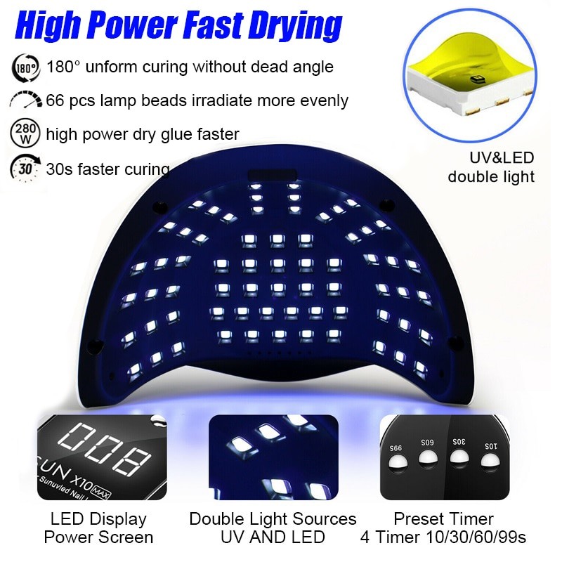 Nail Lamp LED UV Lamp For Nails 66LED Nail Drying Lamp For Manicure With Smart Sensor Nail Polish Dryer Cabin Manicure Machine