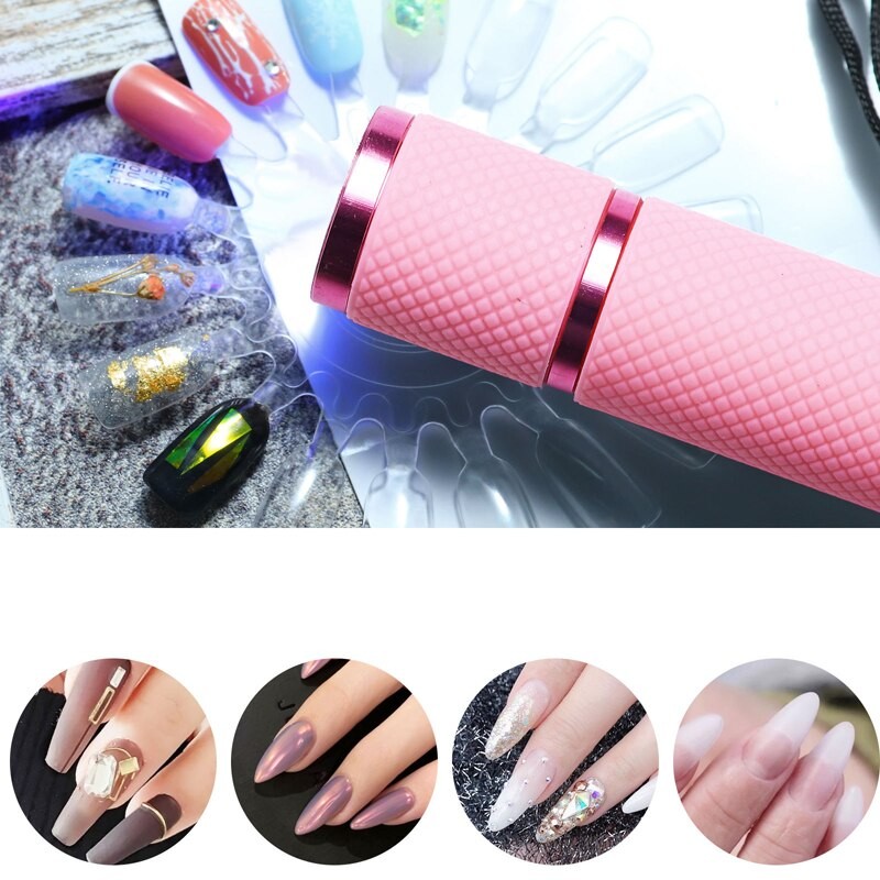 Mini 9 LED Flashlight Nail Dryer UV LED Lamp For Gel Polish Manicure Nail Art Tools Hand-Held Fast Drying Machine Portable