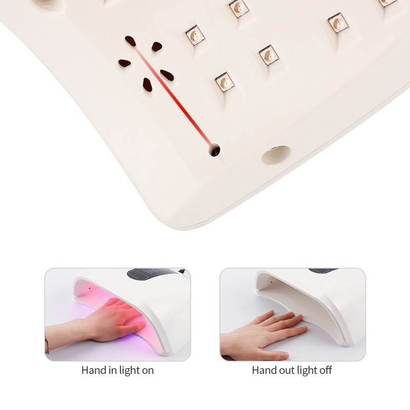 96W Smart Sensor UV LED Lamp Nail Dryer Fast Drying Manicure Pedicure Machine For 2 Hands / Feet No Black Skin