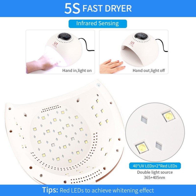 84W Smart UV LED Nail Dryer Lamp 5S Fast Drying 42PCS LEDs Nails Gel Polish Curing Lamp Manicure Machine