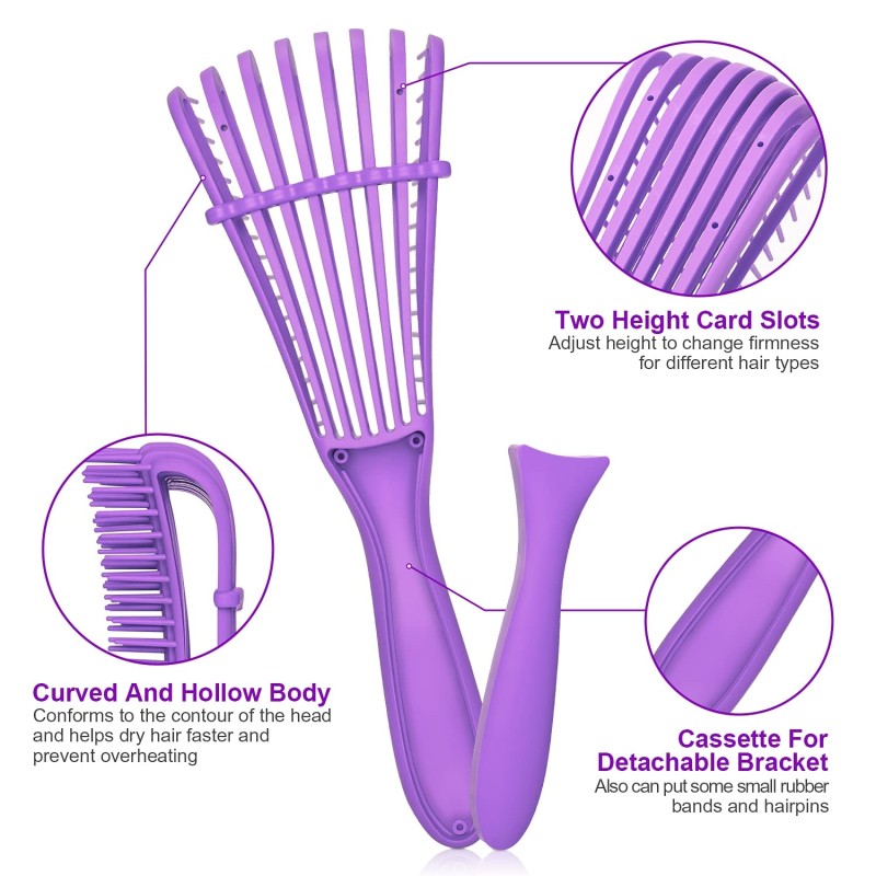 1 pcs Detangler Brush for Curly Hair, Black Natural Hair Curly Hair Brush 3a to 4c, Great for Thick Wet Hai