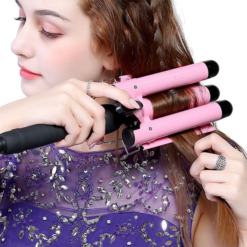 Triple Curling Iron 3 Barrel Hair Curler Crimp Big Wave Hair Waver Styling Tools Curling Wand Curl Machine Corrugation for Hair