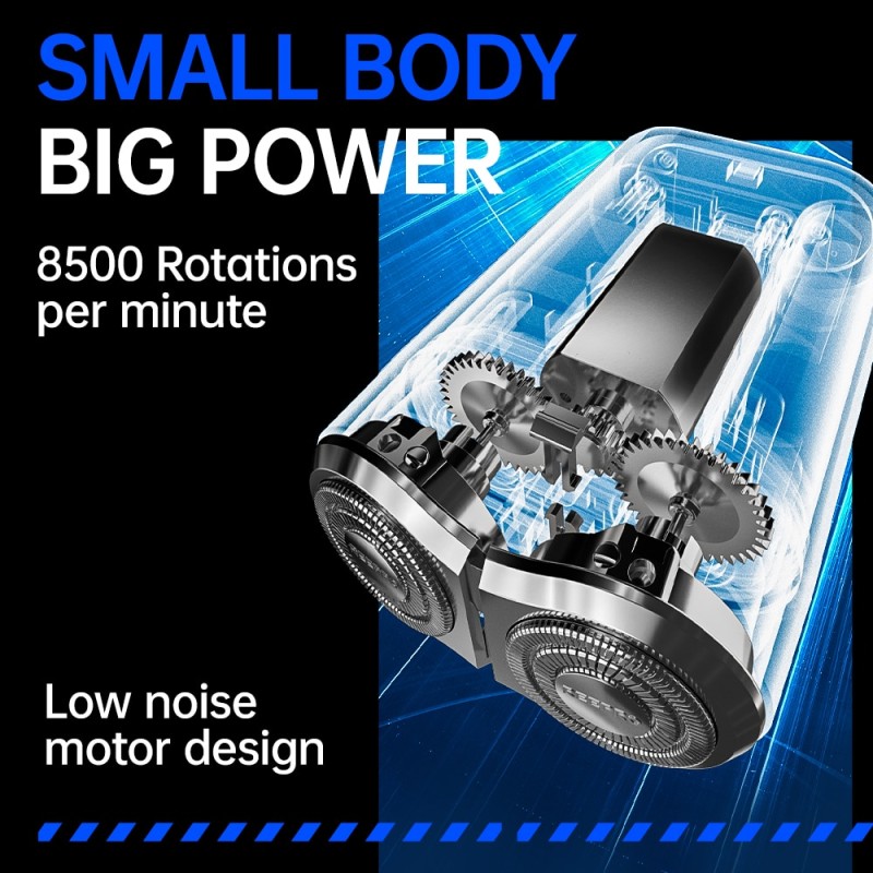 Reepro Flash Charging Technology Ipx7 Waterproof Razor Electric Shaver for Men Portable Intelligent Shaving Knife